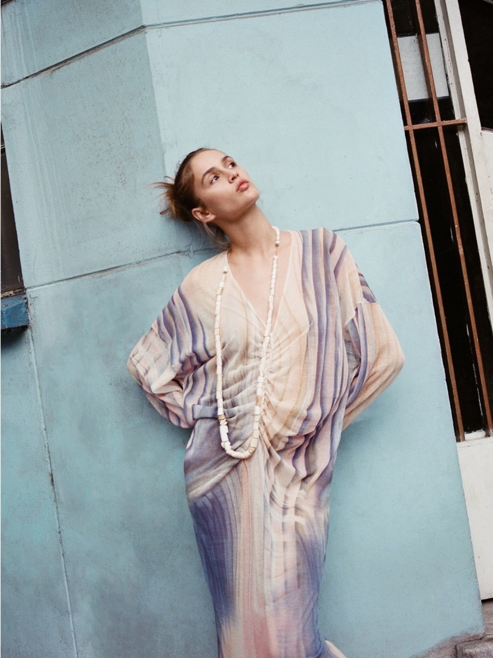 Zara Pastel Striped Maxi Dress in Lavender, Peach and Cream